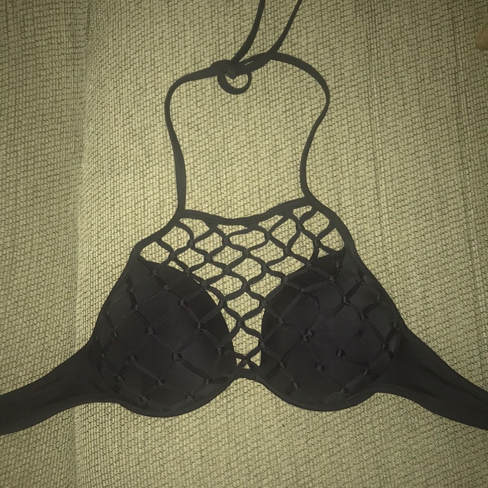 Push Up Fishnet High Neck Bikini